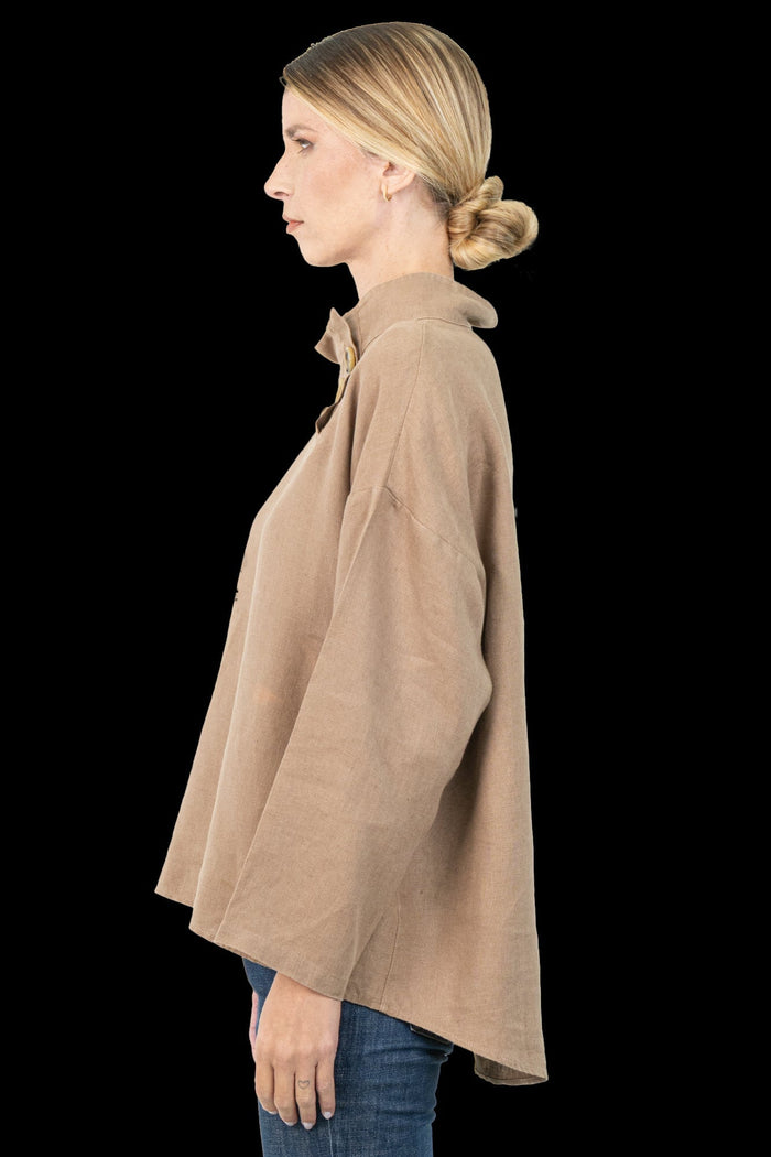 Camisa Marrom Detalhe Camisa ZARA