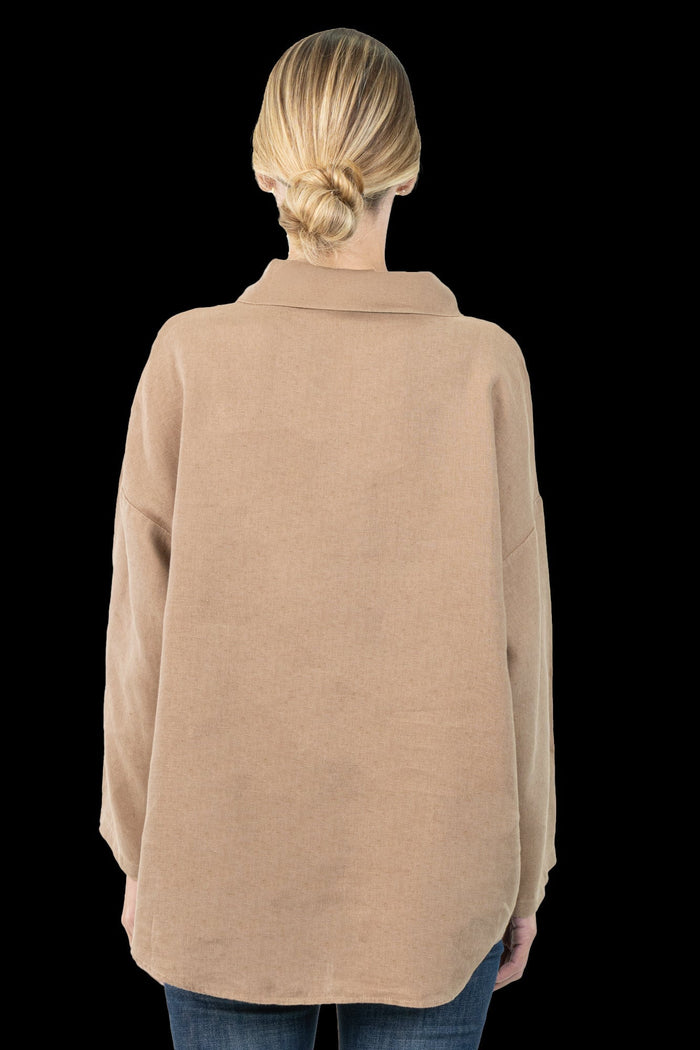 Camisa Marrom Detalhe Camisa ZARA