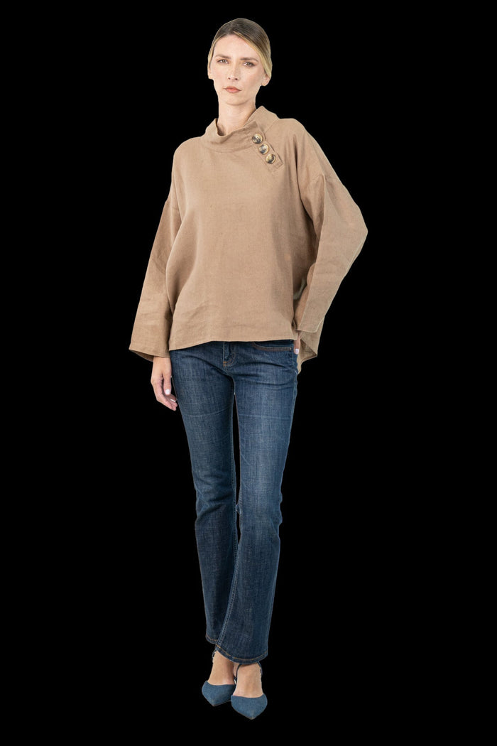 Camisa Marrom Detalhe Camisa ZARA