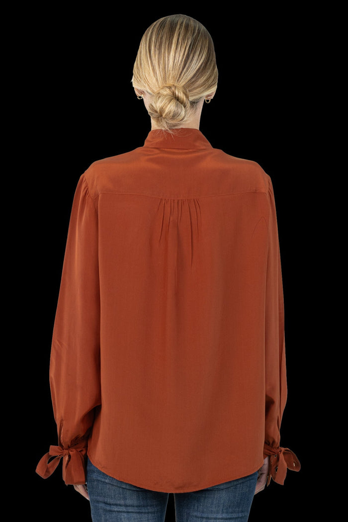 Camisa Marrom Seda Camisa MIXED