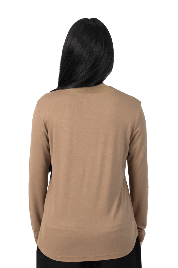Camisa Nude Longa blusa Adda Second Hand