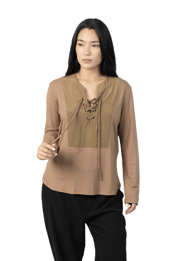 Camisa Nude Longa blusa Adda Second Hand