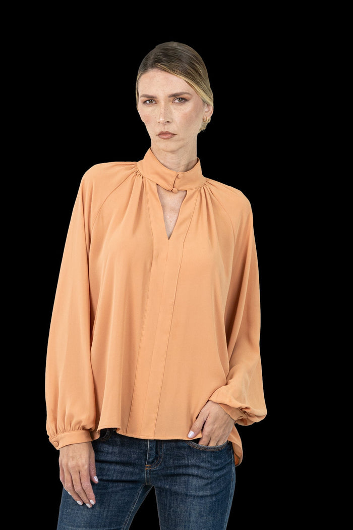 Camisa tangerina Gola Camisa MOB