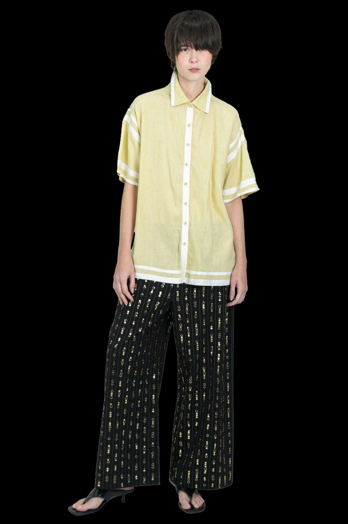 Camisa Verde Detalhe camisa CRIS BARROS