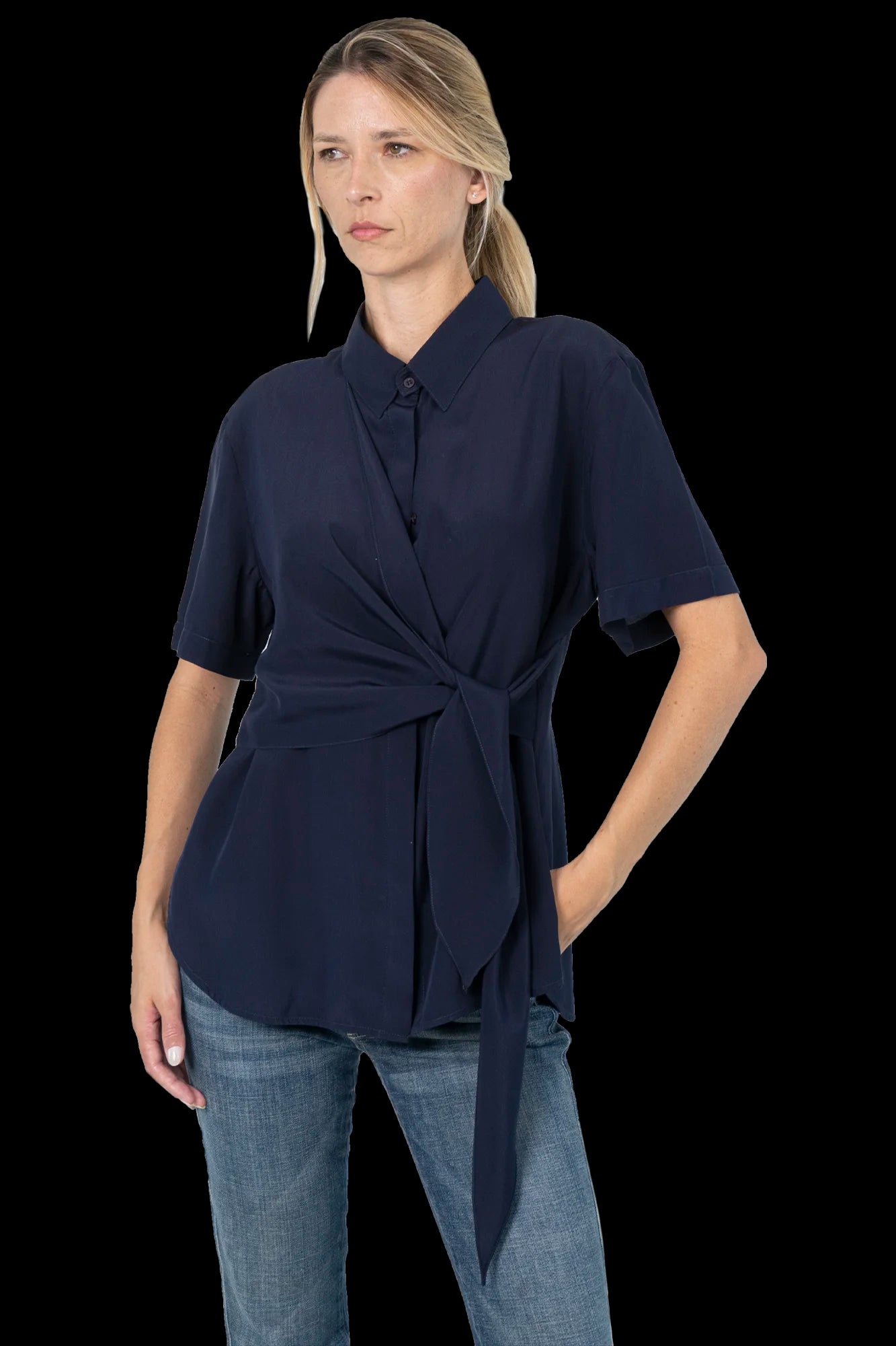 Camisa Marinho Seda