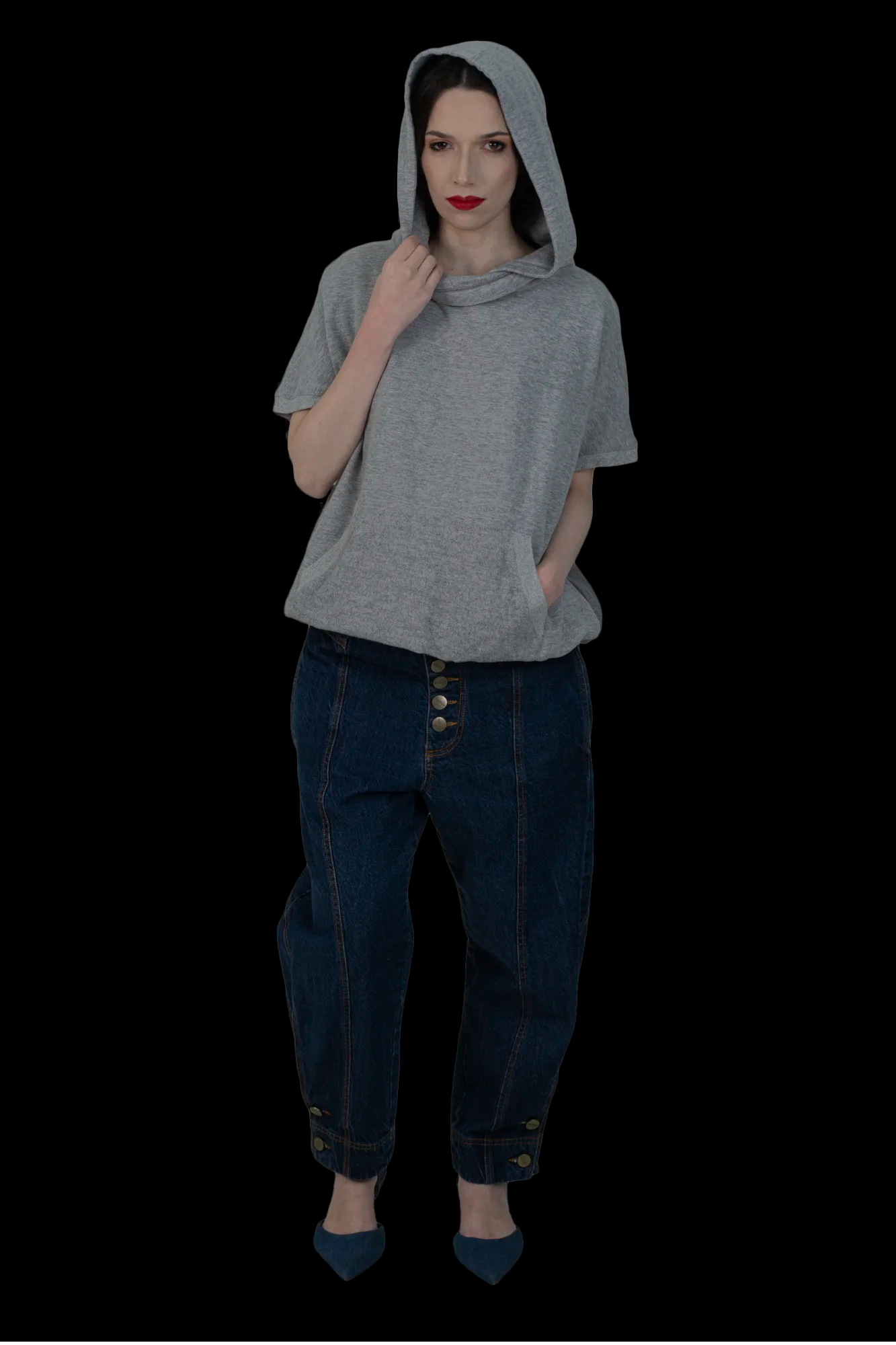 Blusa Cinza Capuz