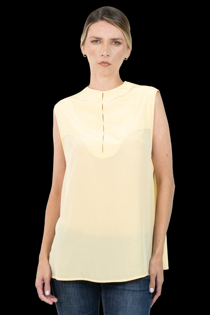 Camiseta Amarela Seda camiseta Paula Raia