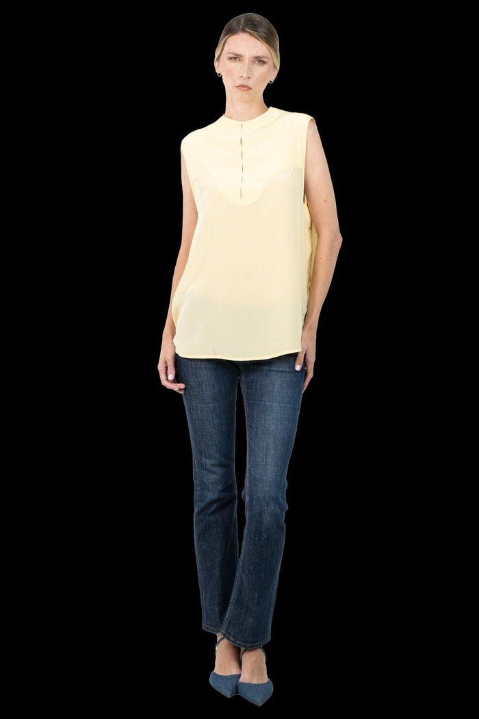 Camiseta Amarela Seda camiseta Paula Raia