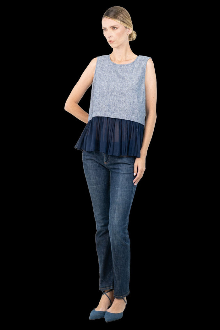 Camiseta Bicolor Detalhe camiseta BCBG