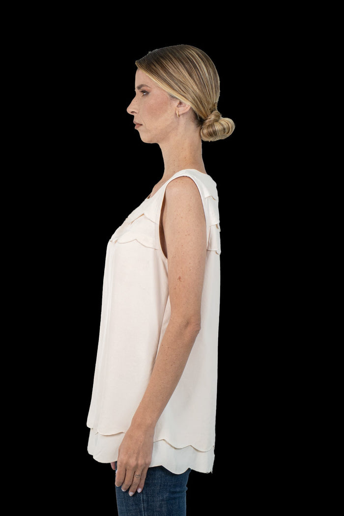 Camiseta Nude Babado Camiseta Tory Burch