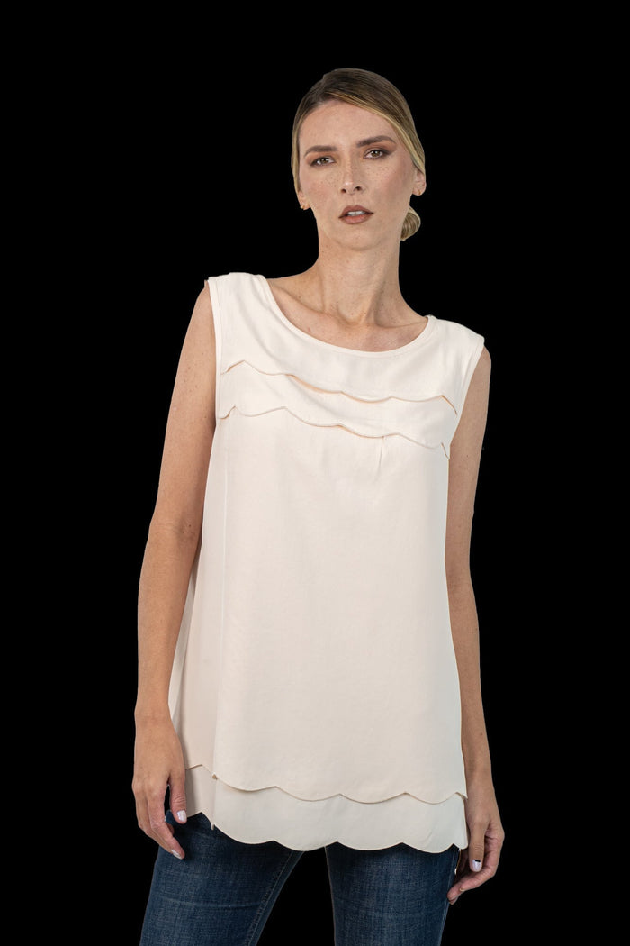 Camiseta Nude Babado Camiseta Tory Burch
