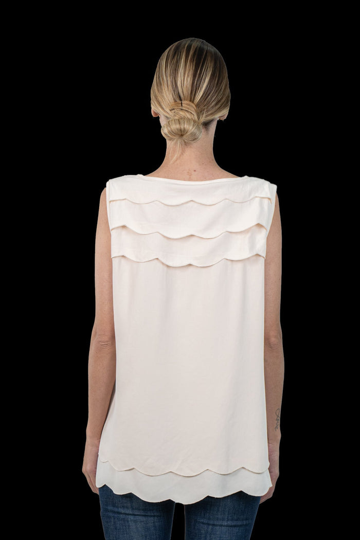 Camiseta Nude Babado Camiseta Tory Burch