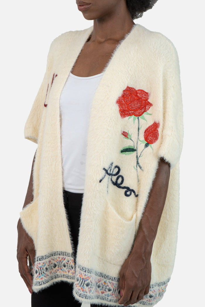 Cardigan Branco Bordado Cardigan le fix