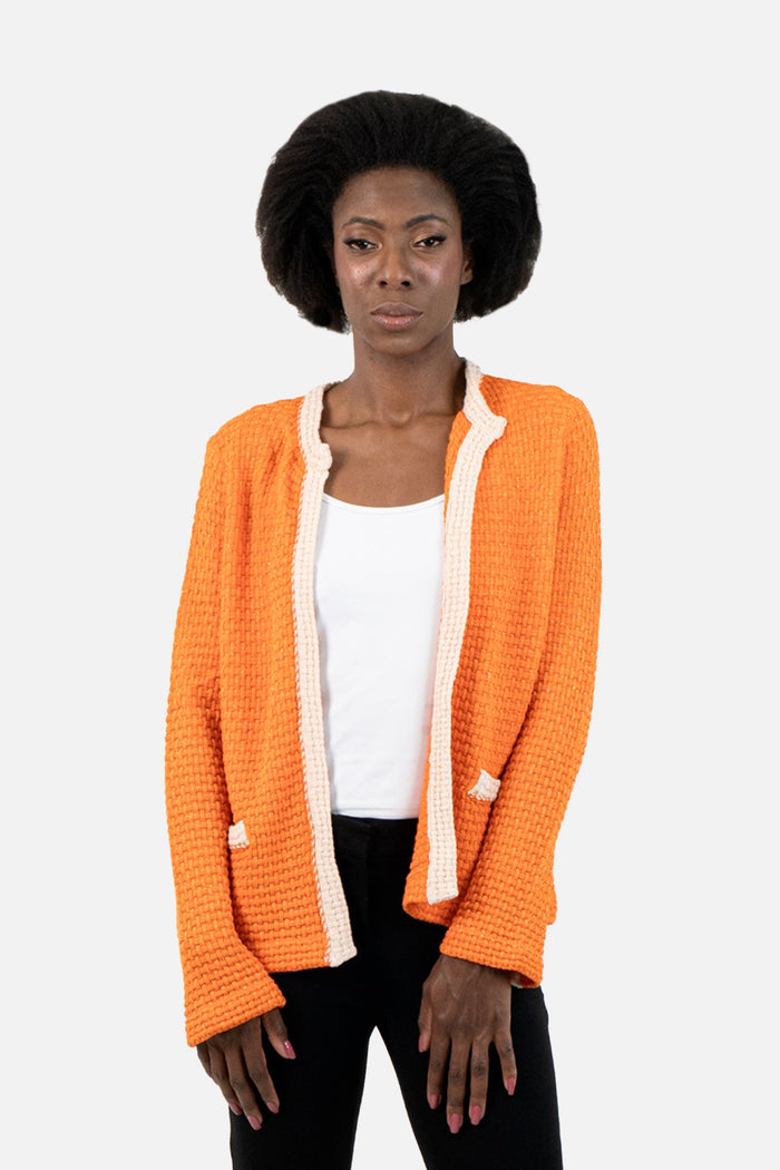 Casaqueto Laranja Textura Carol Bassi
