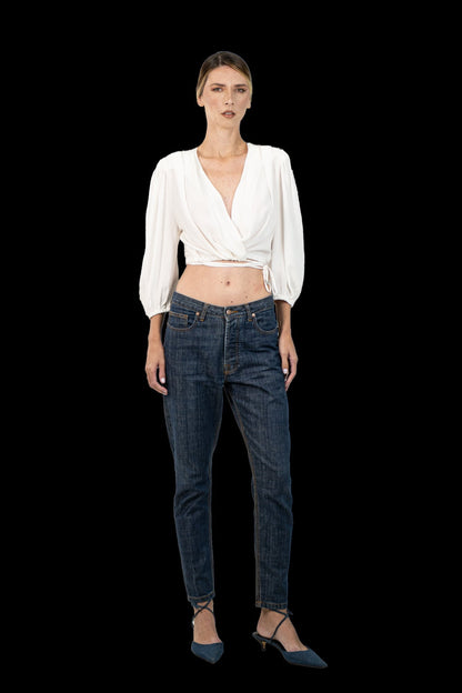 Cropped Branco Transpassado Murau Label