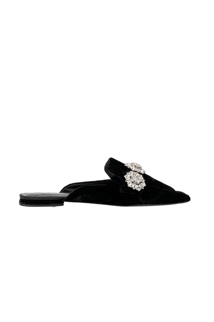 Mule Preta Bordada mule Zara