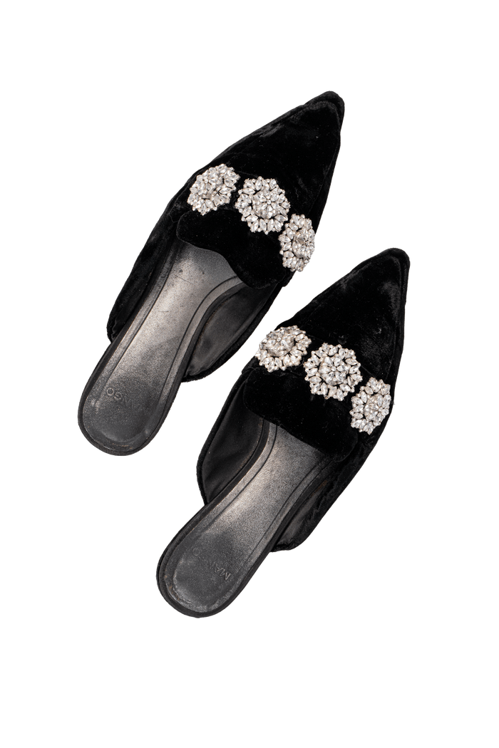 Mule Preta Bordada mule Zara