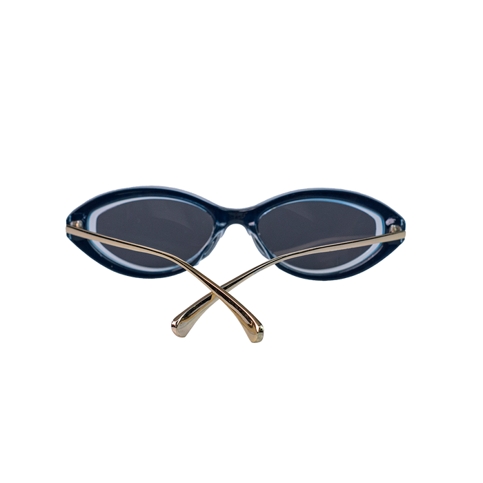 Óculos Azul Oval Óculos Garimpo Adda