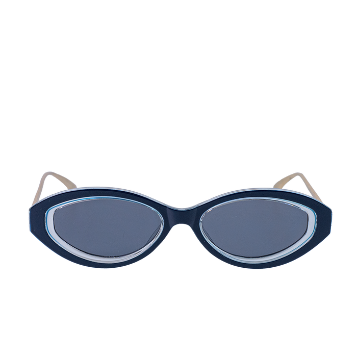 Óculos Azul Oval Óculos Garimpo Adda