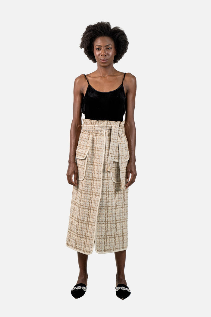 Saia Nude Textura Saia Mixed