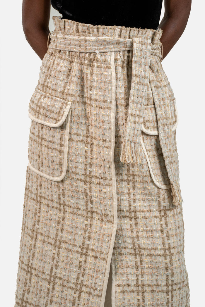 Saia Nude Textura Saia Mixed