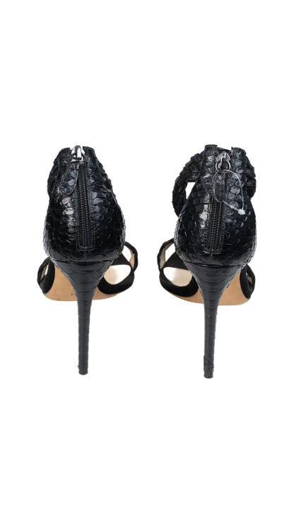 Sandália Preta Croco Alexandre Birman