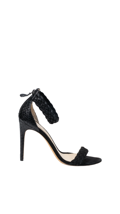 Sandália Preta Croco Alexandre Birman