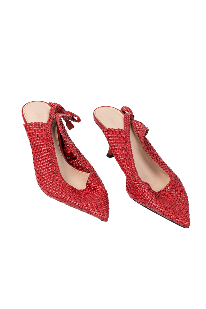 Scapin Vermelho Tressé scarpin Zara