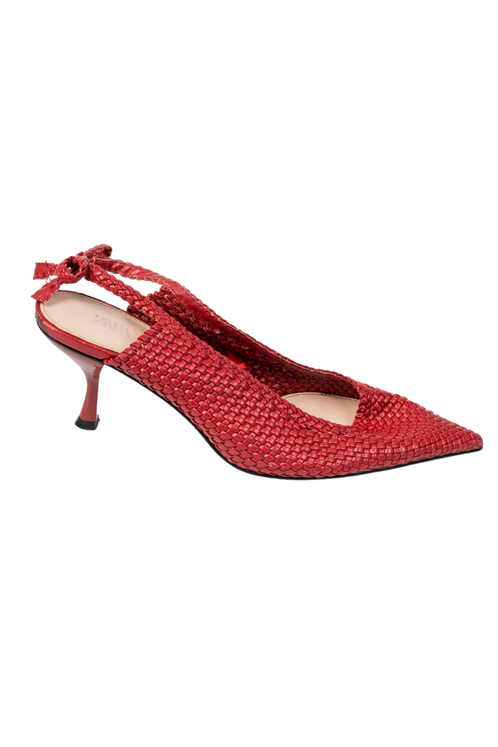 Scapin Vermelho Tressé scarpin Zara