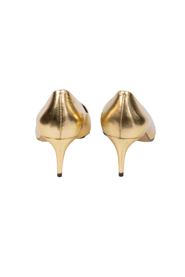 Scarpin Dourado Liso Scarpin Garimpo Adda