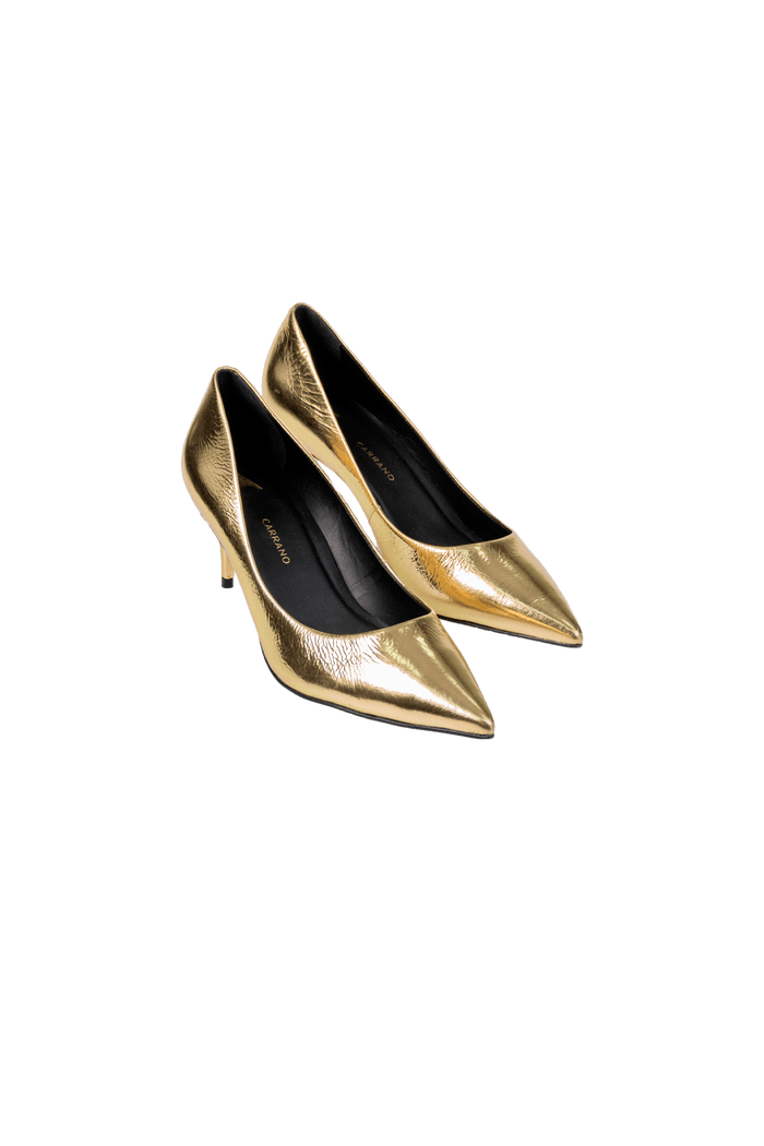 Scarpin Dourado Liso Scarpin Garimpo Adda