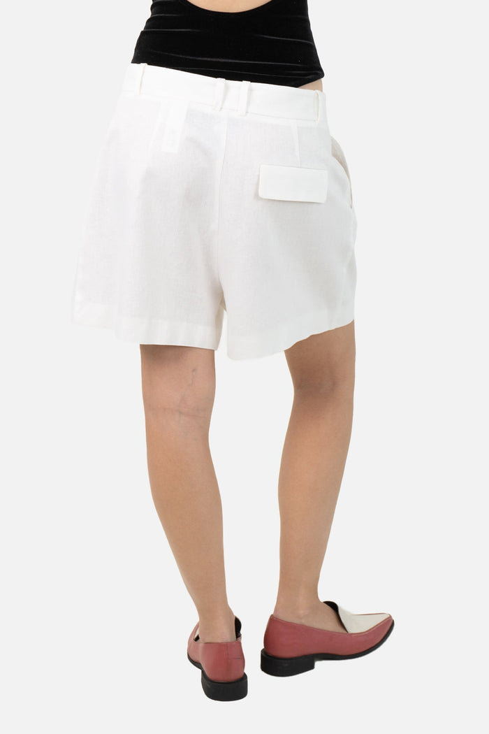 Short Branca Linho short ZARA