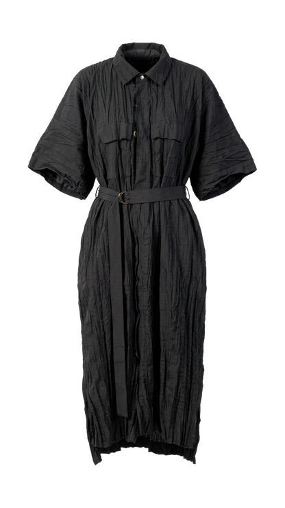 Vestido Preto Textura Garimpo Adda