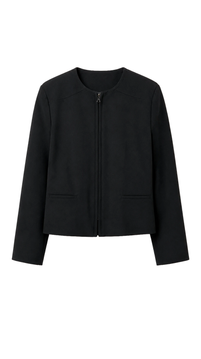 Casaqueto Preto Ziper Valentino