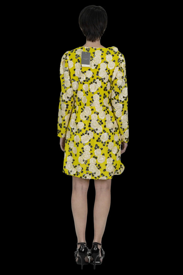 Vestido Amarelo Bordado Vestido CRIS BARROS LIMITED