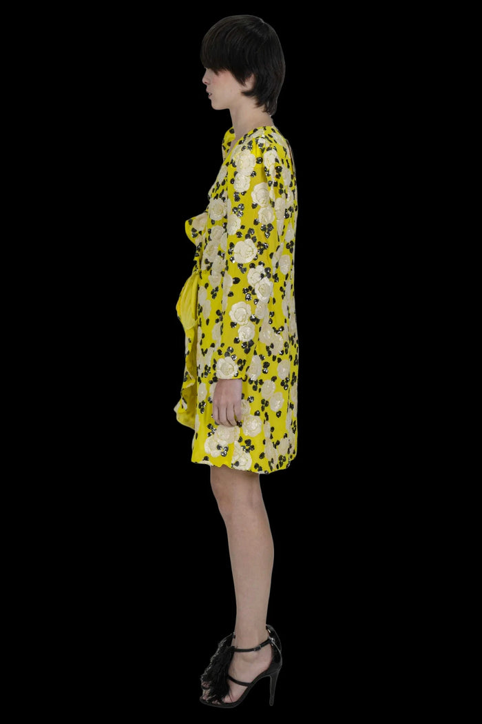 Vestido Amarelo Bordado Vestido CRIS BARROS LIMITED