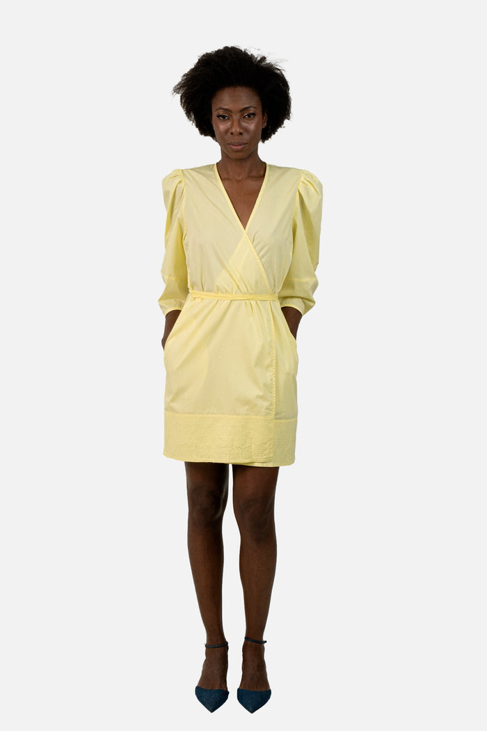 Vestido Amarelo Transpassado vestido Animale