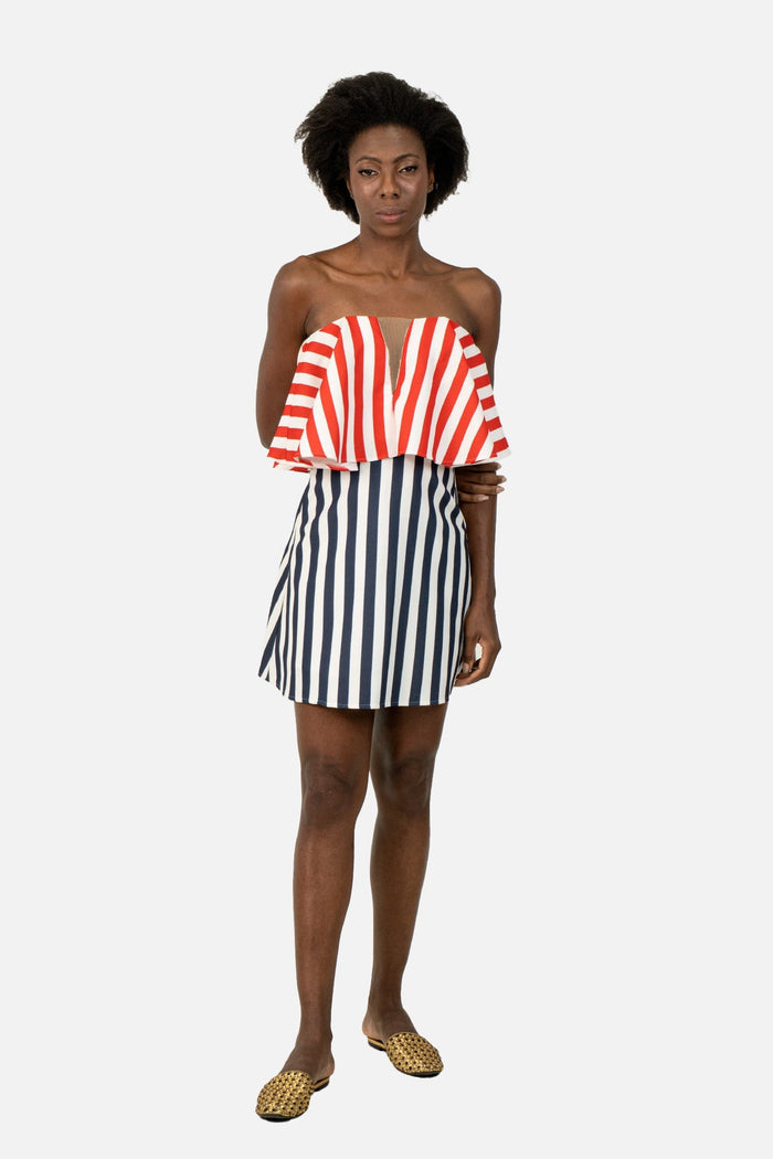 Vestido Bicolor Listrado vestido Skazi