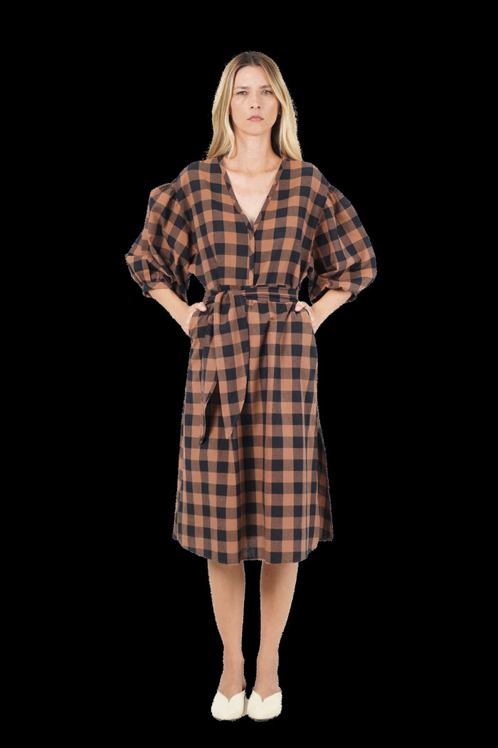 Vestido Bicolor Xadrez Vestido Colcci