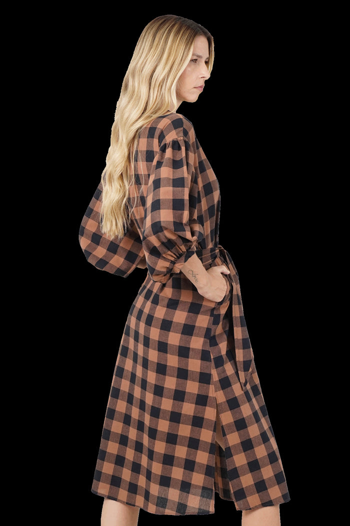 Vestido Bicolor Xadrez Vestido Colcci