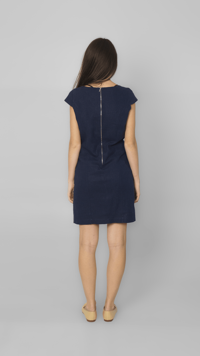 Vestido Marinho Reto Garimpo Adda