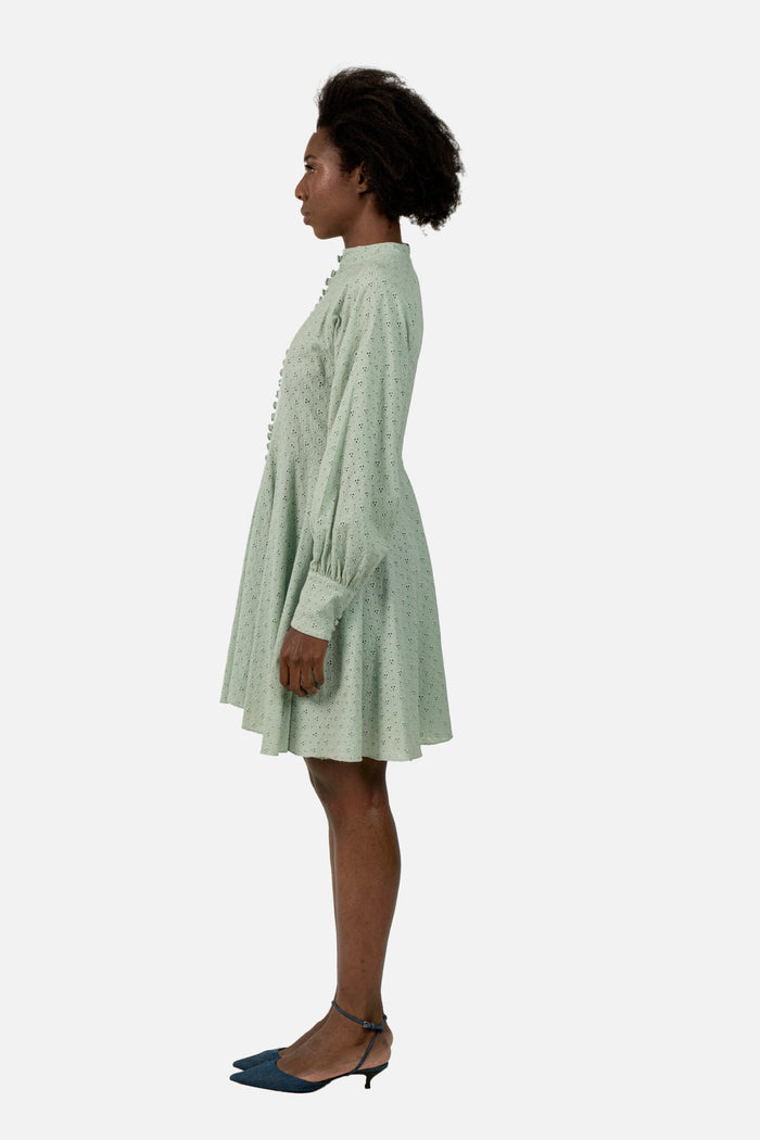 Vestido Verde Botões Vestido Bob Store