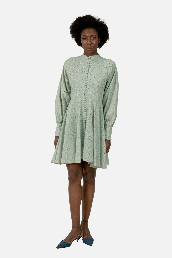 Vestido Verde Botões Vestido Bob Store