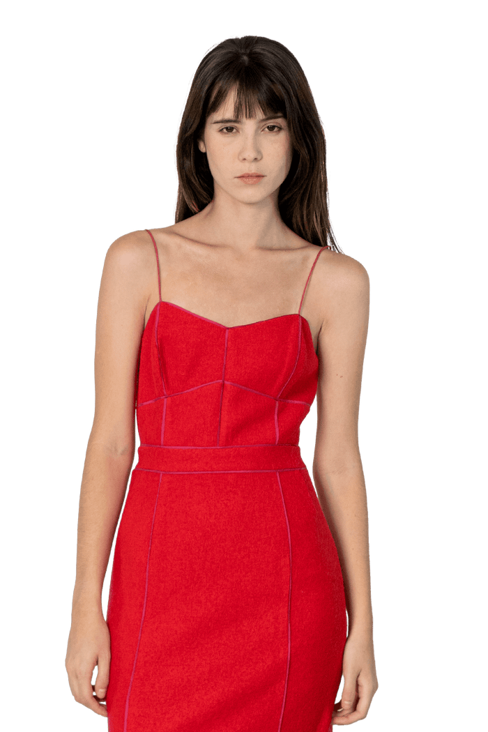 Vestido Vermelho Alça Vestido Banana Republic