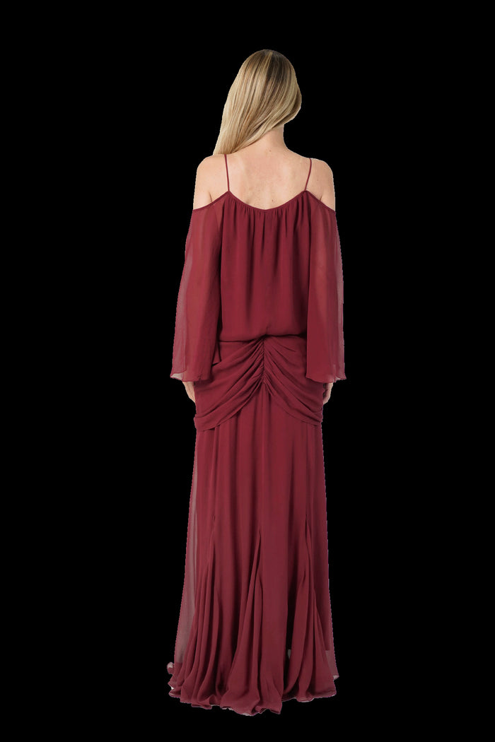 Vestido Vinho Seda Vestido Ateen